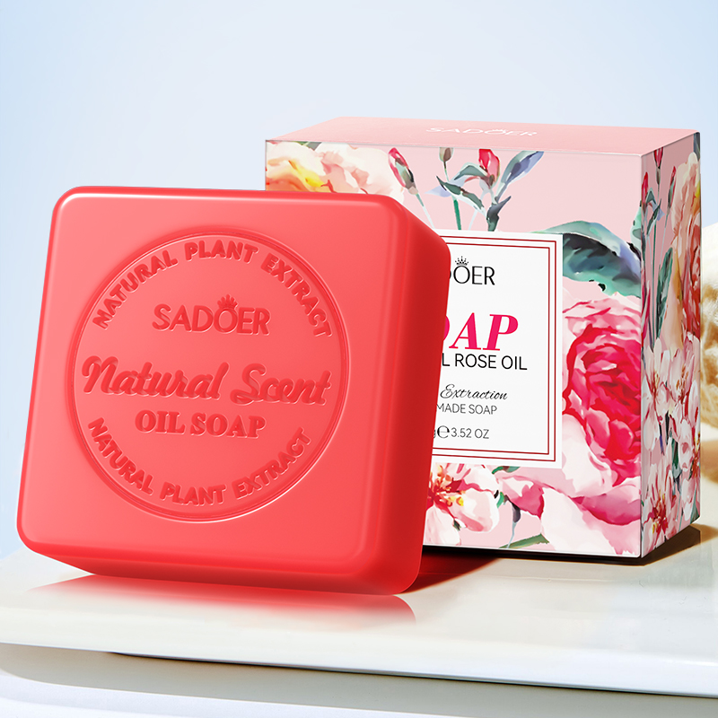 Castor Oil Soap - 手作り石鹸 天然ハーブローズエッセンシャルオイル石鹸 オイルコントロールバスソープ、肌のディープクレンジングと保湿