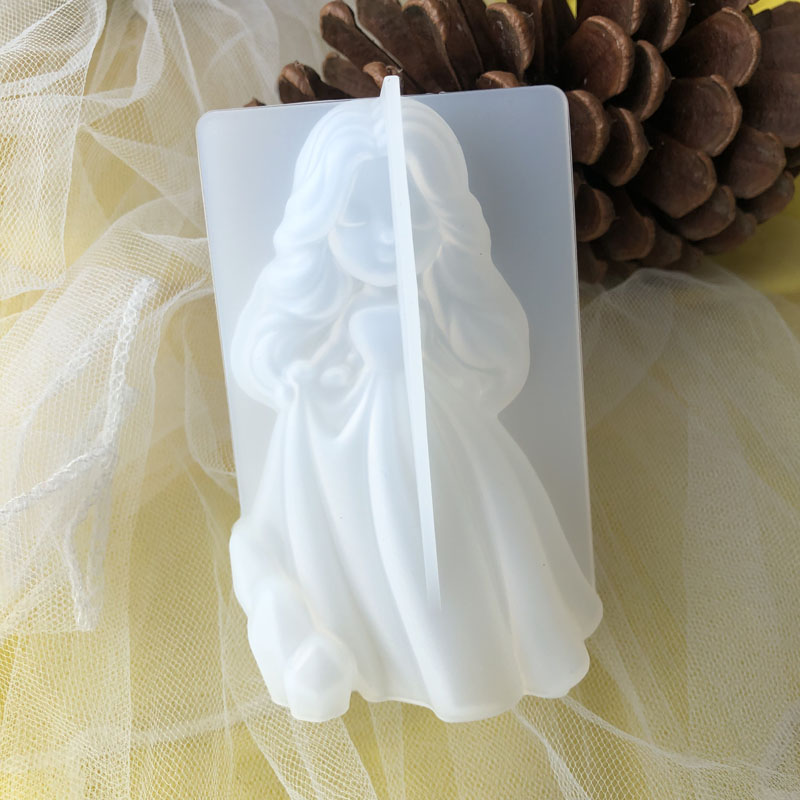 Soap Making Vendors - 3D かわいいプリンセスシリコーンキャンドルモールド天使の女の子石鹸樹脂石膏作る型 DIY 人間チョコレートベーキングツール家の装飾のギフト