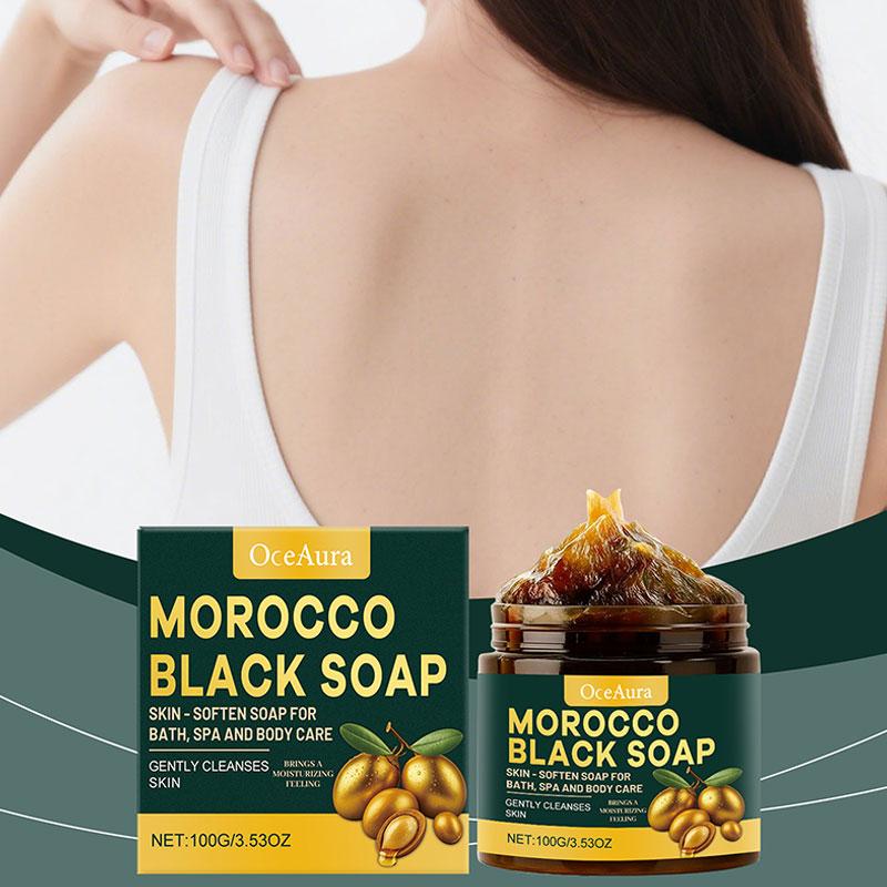 Castor Oil Soap - モロッコ産ブラックソープ ディープクレンジング ジェントルケア 保湿ボディソープ オリーブ＆アルガンオイル配合 柔らかく滑らかな肌へ