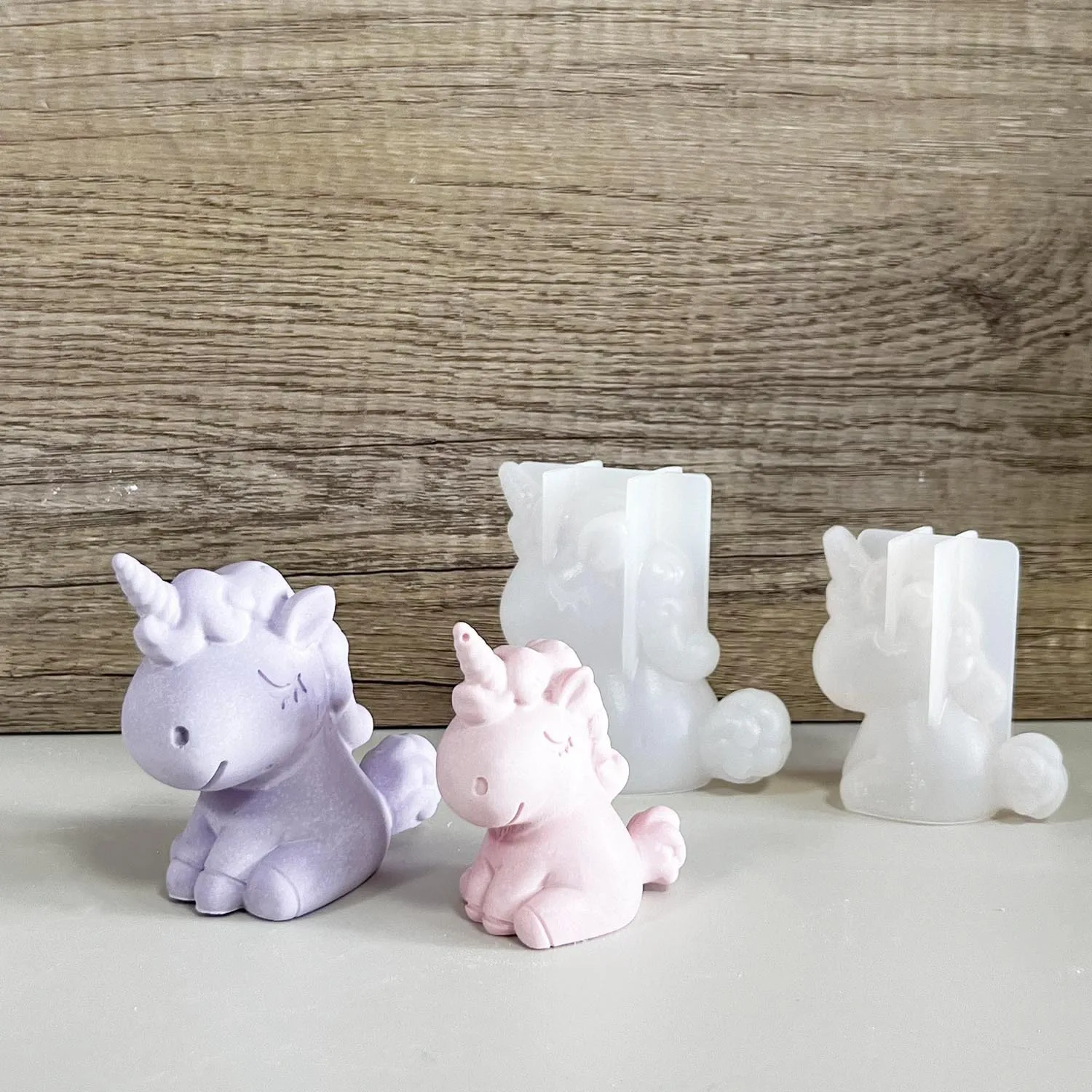 Soap Making Vendors - 3D 幾何学的なシリコーンユニコーン猫鹿クマ型ソープキャンドルメイク粘土石膏樹脂クラフトモールドケーキ装飾ベーキングツール