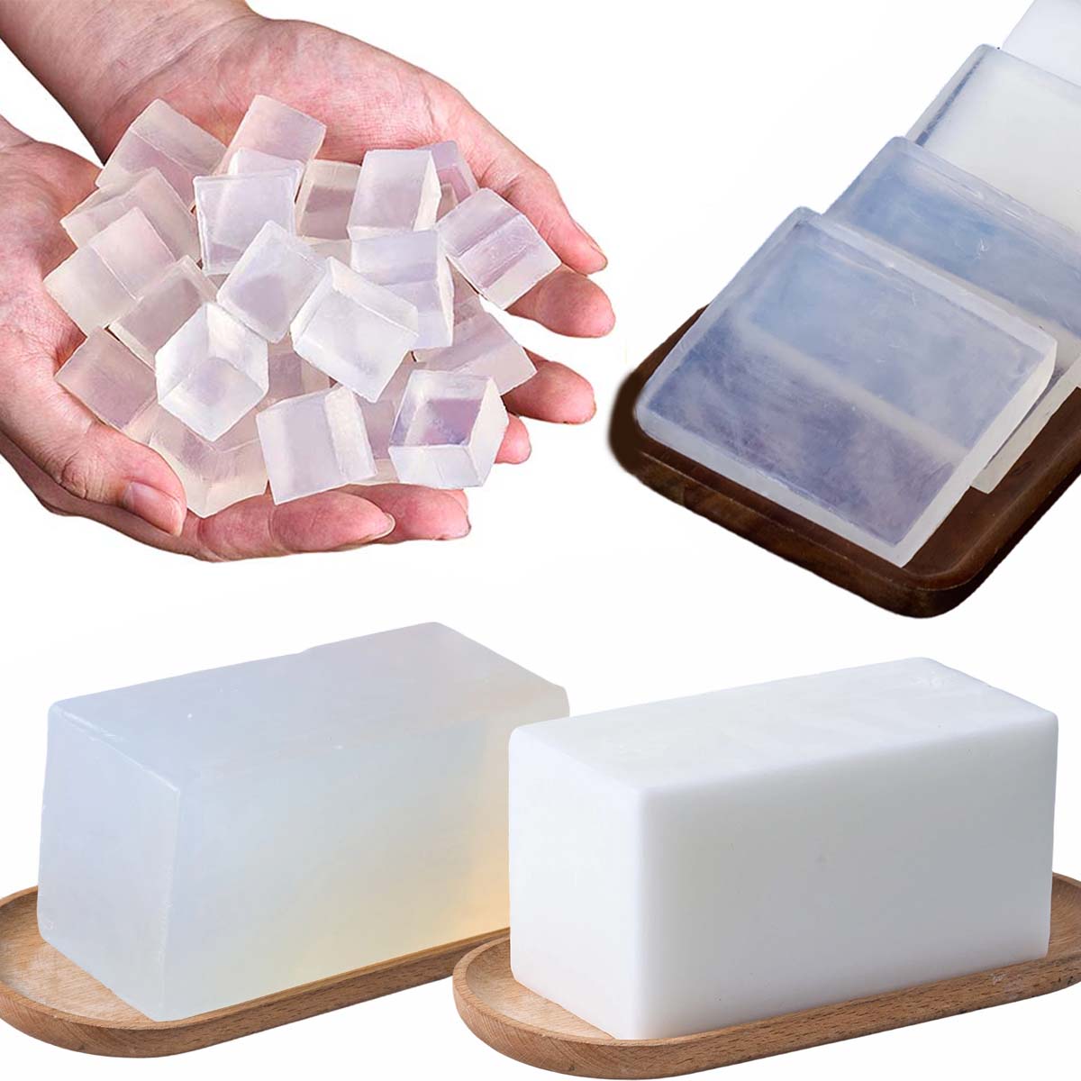 Soap Making Glycerin Base - 1000g グリセリン石鹸ベース DIY 手作り石鹸ベース 透明 ホワイト