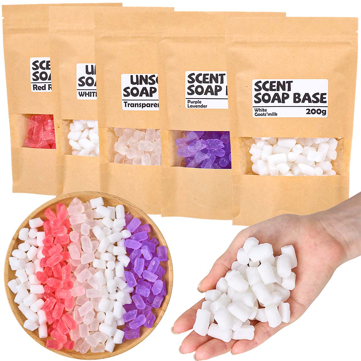 Soap Making Glycerin Base - 200g カラーグリセリンソープベース DIY 手作り ローズ ラベンダー