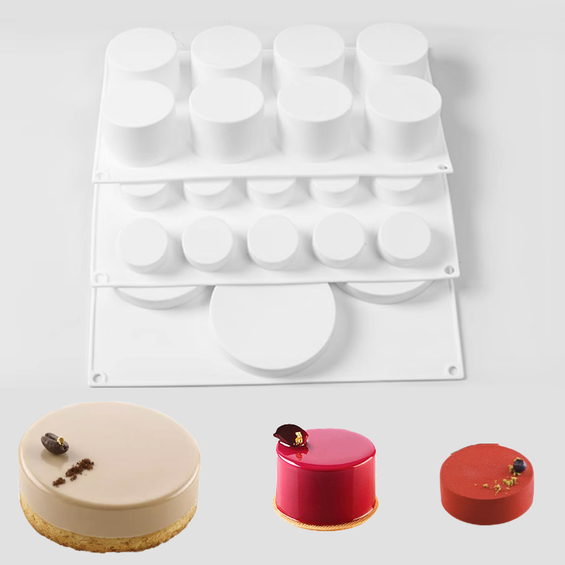 Soap Making Vendors - 円筒形フレンチムースケーキ型シリコーンチョコレート型食品グレードのキッチンベーキングツール石鹸型デザート作成ツール