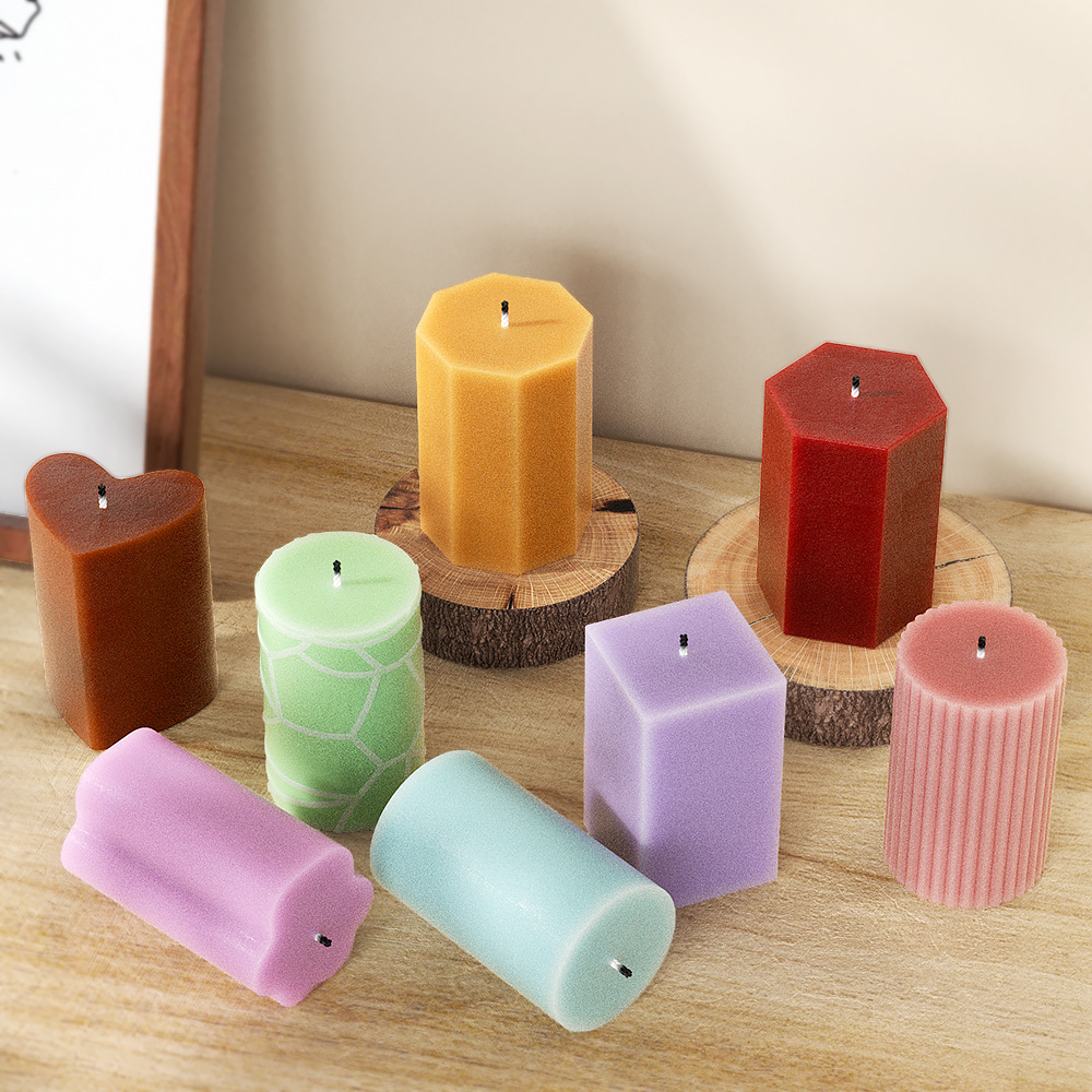 Soap Making For Beginners - 幾何学コラムシリコンモールドキャンドルクラックストライプシリンダー石膏作成ツール正方形柱樹脂金型 DIY 誕生日プレゼント