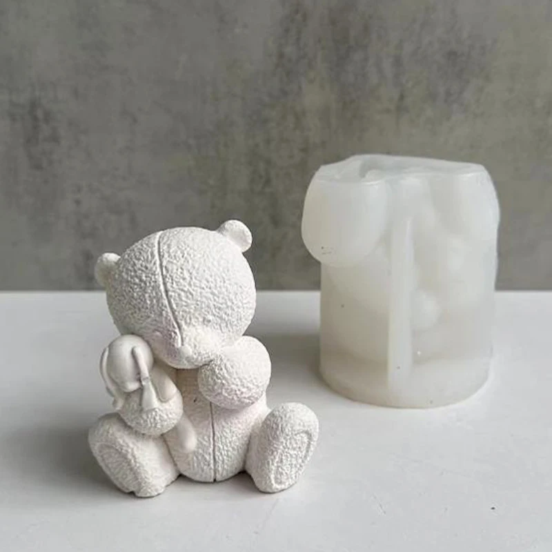 Soap Making For Beginners - 織クマキャンドルシリコーン型 3D クマアロマセラピー石膏石鹸工芸品エポキシ樹脂モールド DIY チョコレートアイスキューブ作成ツール