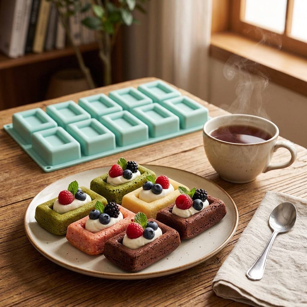ノンスティック10穴長方形シリコン製ベーキングモールド、フレ - Soap Making Vendors のレビューと価格