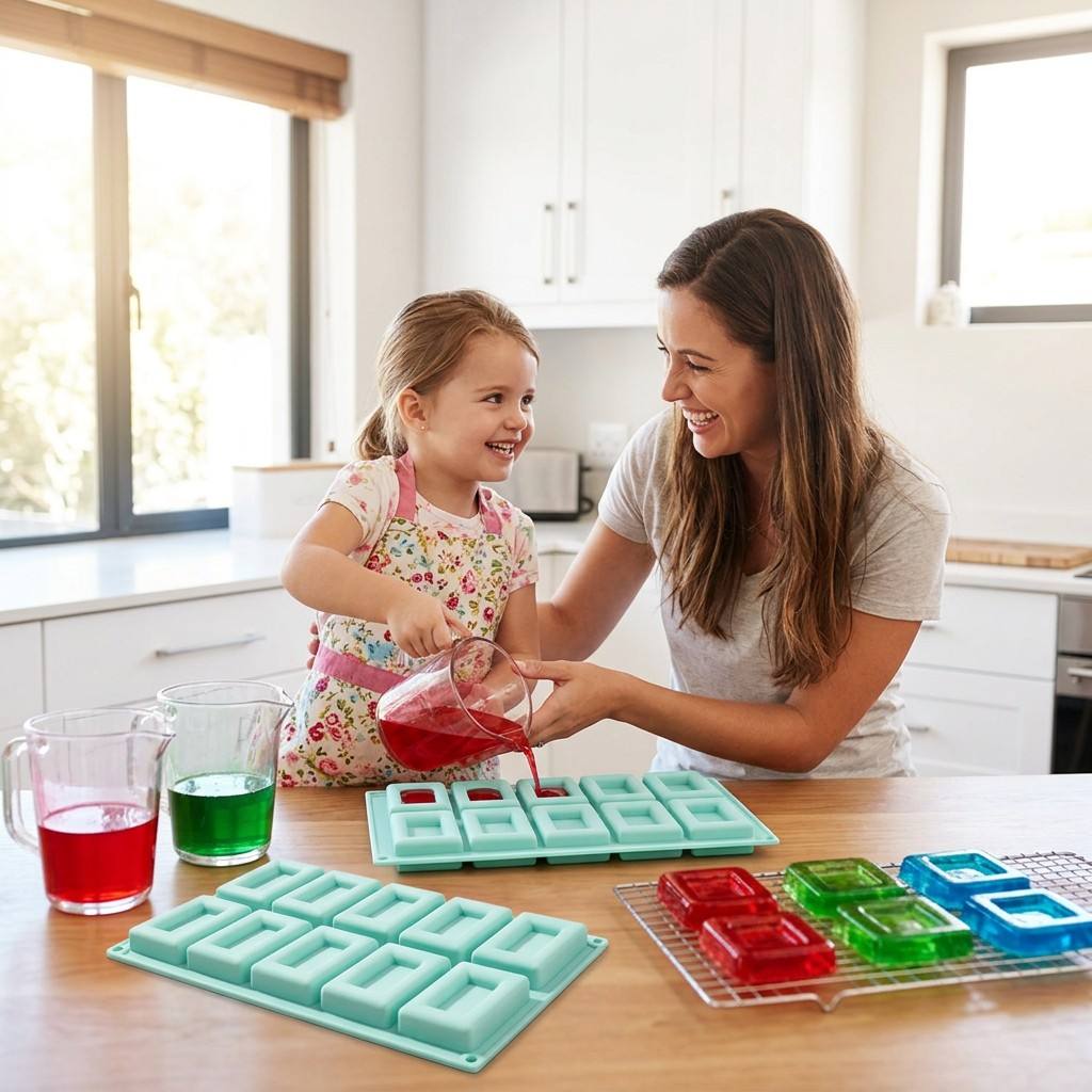 ノンスティック10穴長方形シリコン製ベーキングモールド、フレ - Soap Making Vendors のレビューと価格
