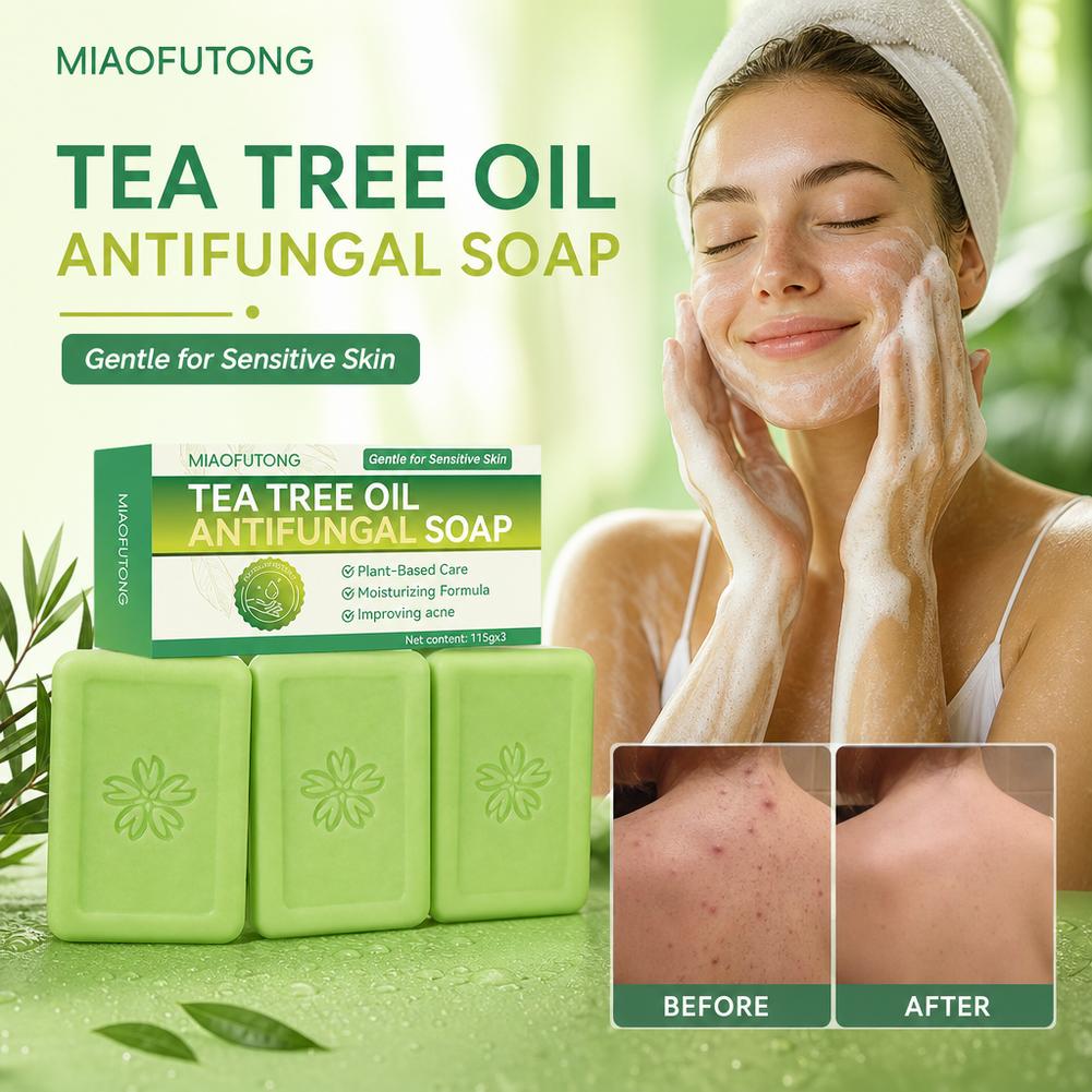 3 個ティーツリーオイル石鹸バー天然植物エキス手作り石鹸ディ - Castor Oil Soap のレビューと価格