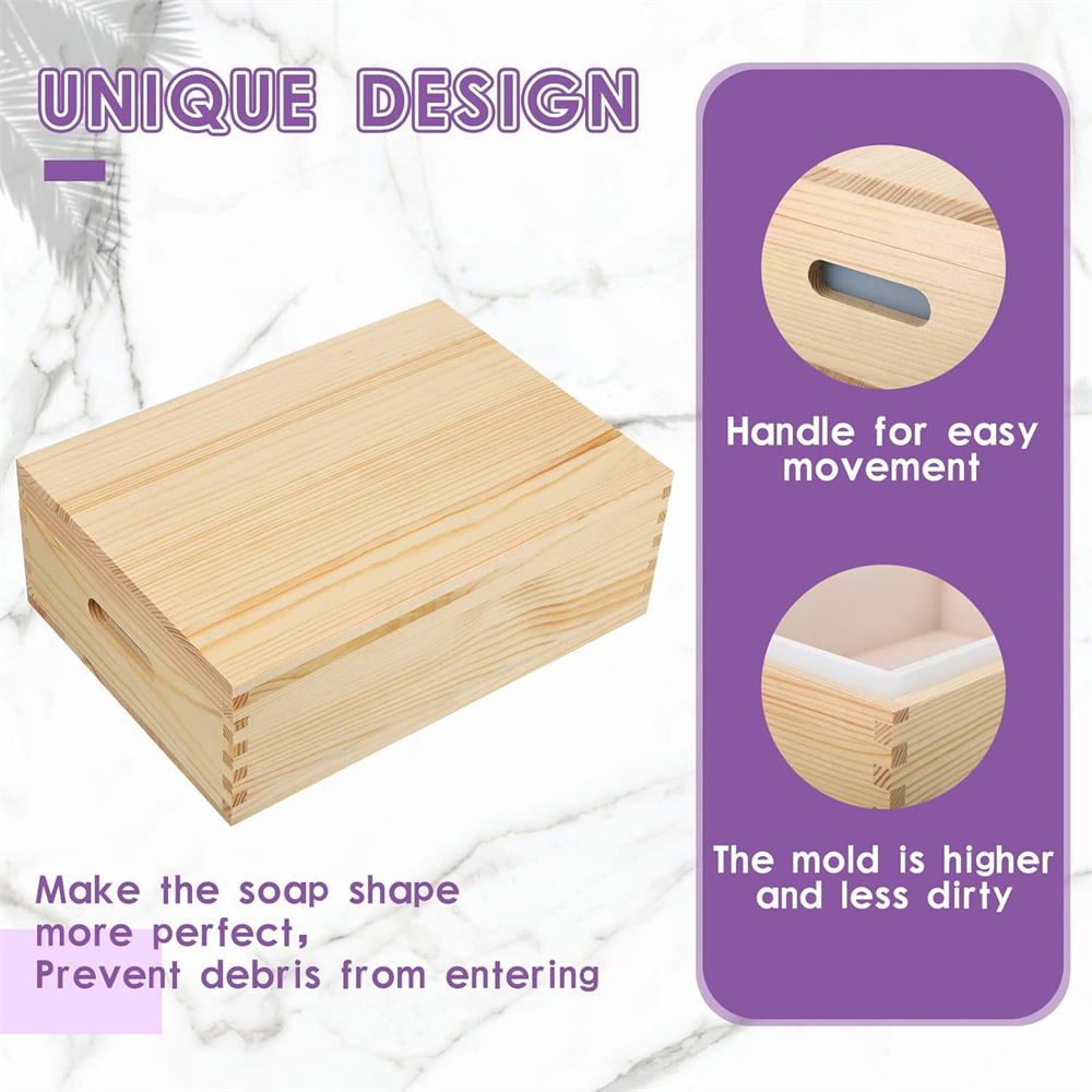 大型石鹸型長方形シリコンライナーモールド木箱と蓋付き DIY - Soap Making For Beginners のレビューと価格