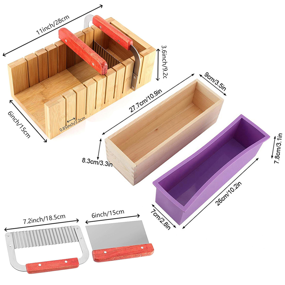 DIY 手作り石鹸作りキット 竹製カッティングボックスとシリ - Soap Making Vendors のレビューと価格