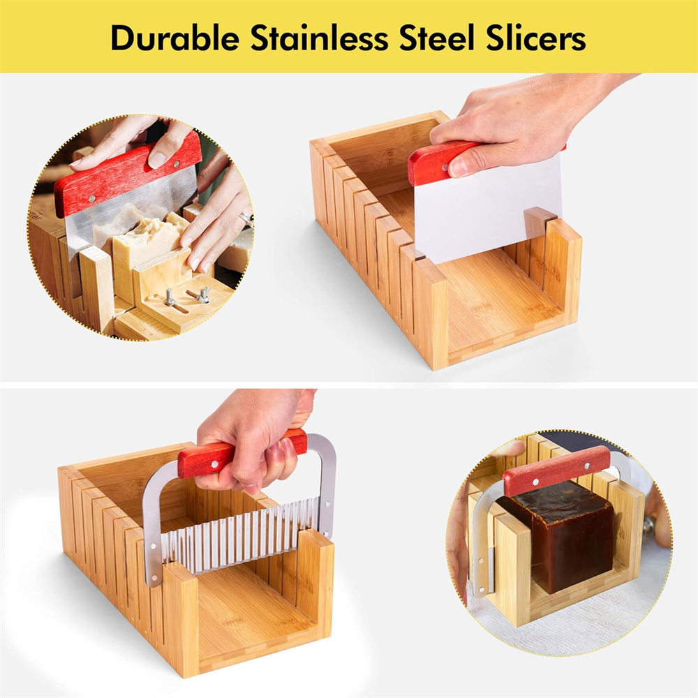 DIY 手作り石鹸作りキット 竹製カッティングボックスとシリ - Soap Making Vendors のレビューと価格