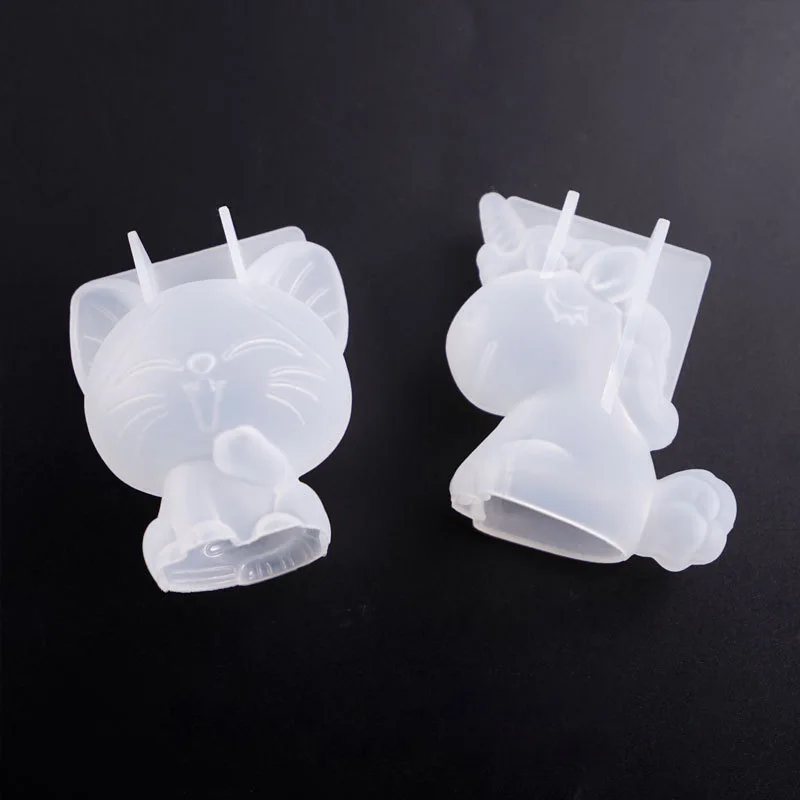 3D 幾何学的なシリコーンユニコーン猫鹿クマ型ソープキャンド - Soap Making Vendors のレビューと価格