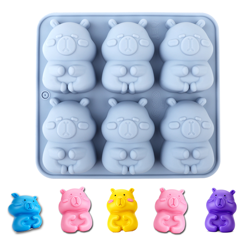 かわいいカピバラの形をしたシリコンケーキ型1個。チョコレート - Soap Making Vendors のレビューと価格