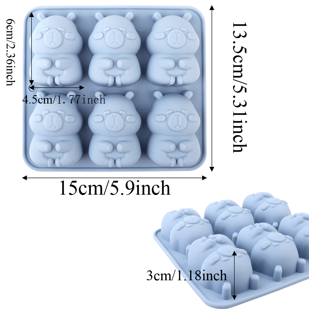 かわいいカピバラの形をしたシリコンケーキ型1個。チョコレート - Soap Making Vendors のレビューと価格