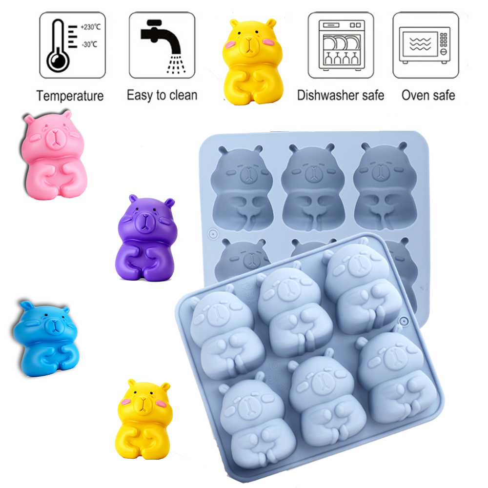 かわいいカピバラの形をしたシリコンケーキ型1個。チョコレート - Soap Making Vendors のレビューと価格