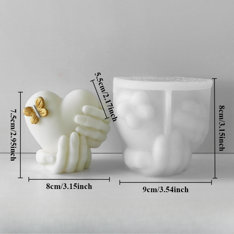 ハンドホールドラブシリコーンキャンドルモールドバレンタインデ - Soap Making For Beginners のレビューと価格
