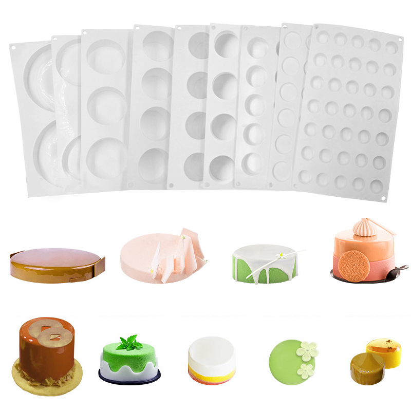 円筒形フレンチムースケーキ型シリコーンチョコレート型食品グレ - Soap Making Vendors のレビューと価格