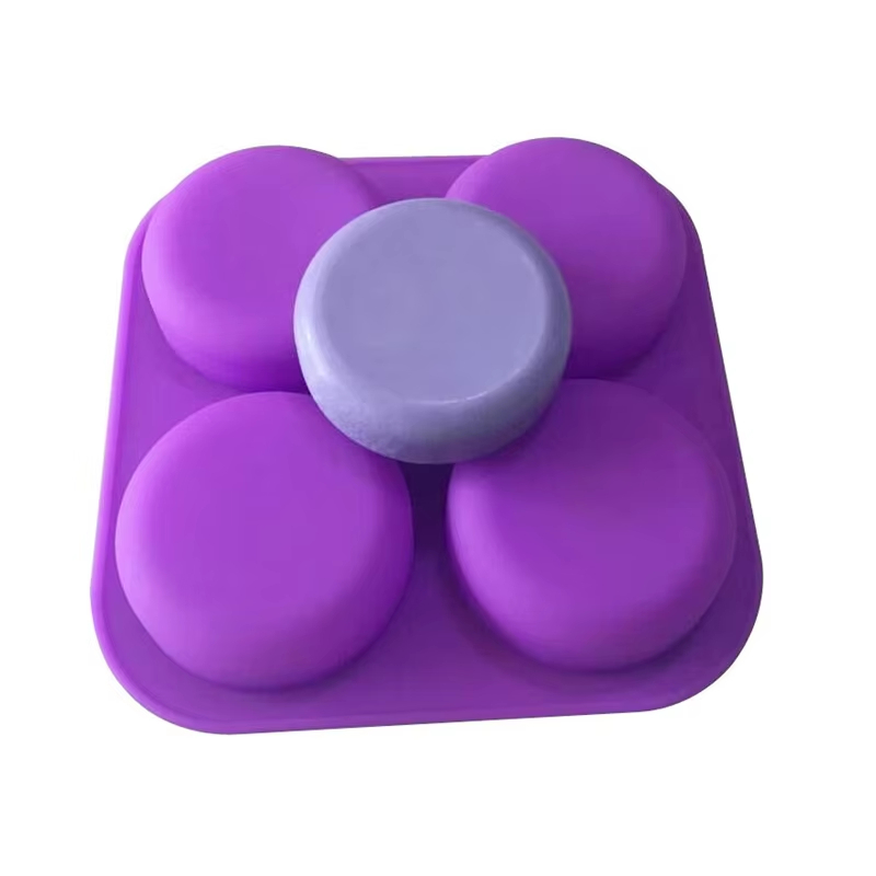 1-2個入り 4つの空洞を持つ再利用可能な丸型シリコン石鹸型 - Soap Making Vendors のレビューと価格