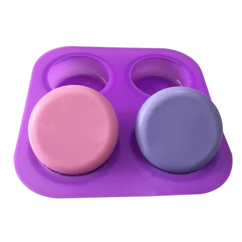 1-2個入り 4つの空洞を持つ再利用可能な丸型シリコン石鹸型 - Soap Making Vendors のレビューと価格