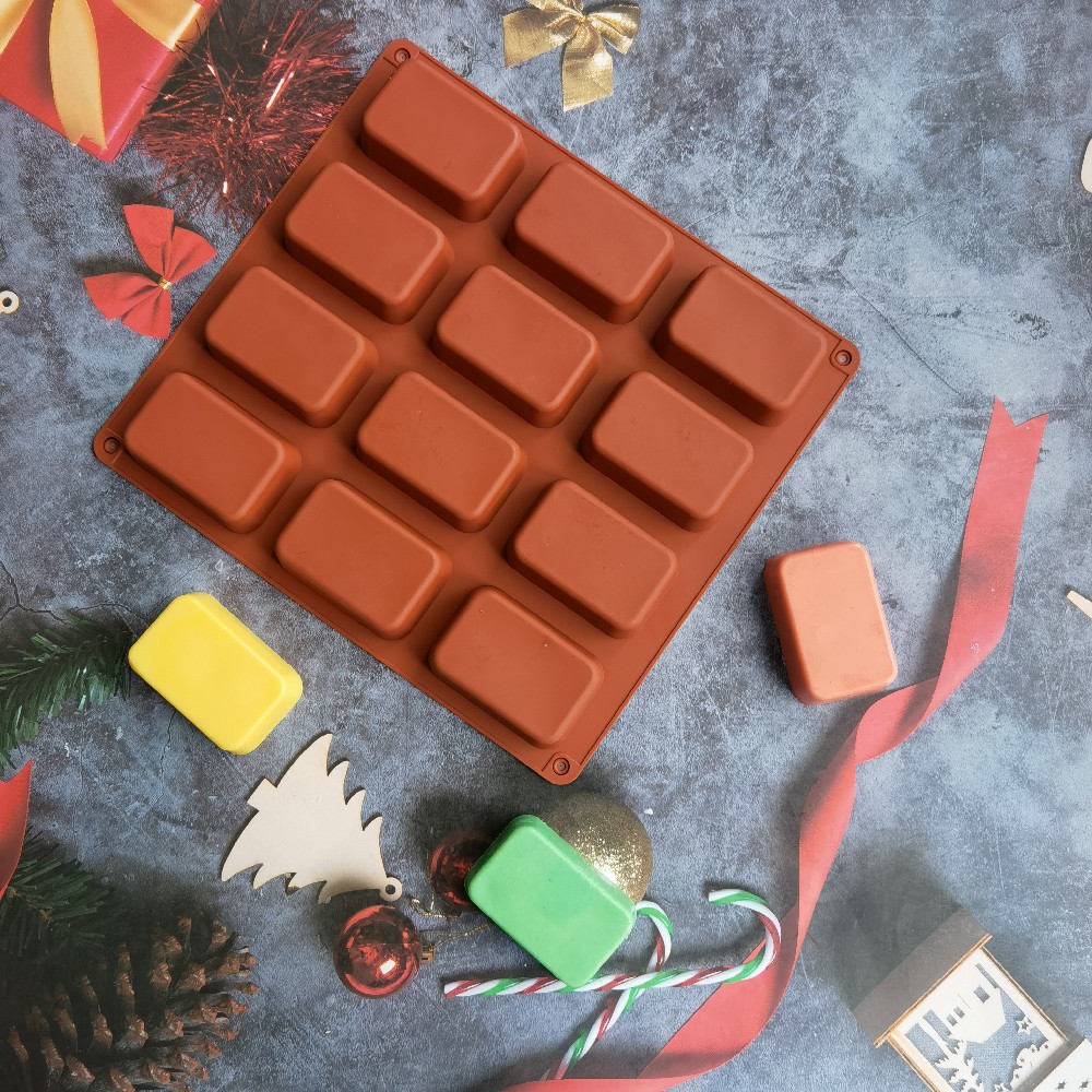 12キャビティスクエアシリコン石鹸型キャンドルキャンドルキャ - Soap Making For Beginners のレビューと価格