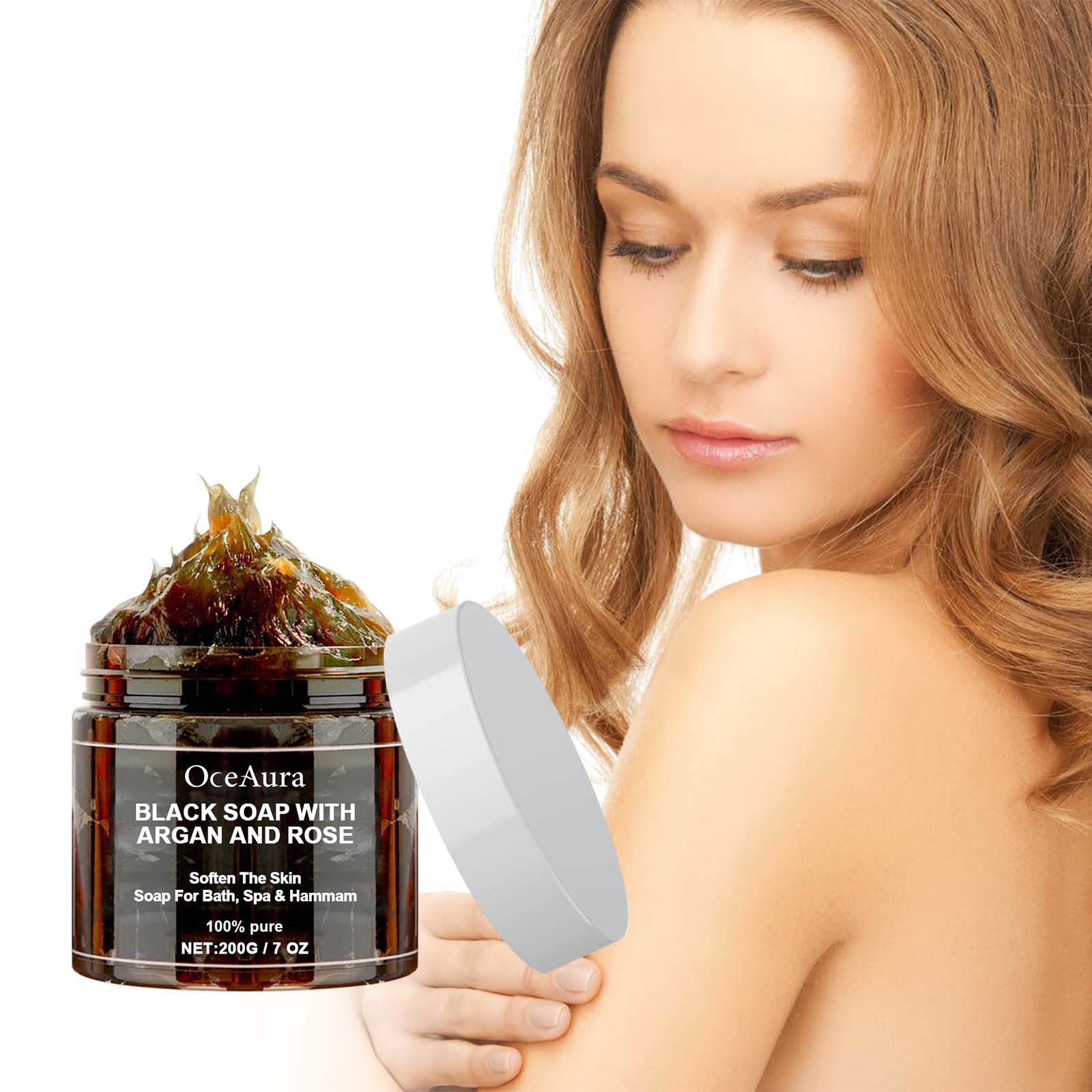 オセアウラ ブラックソープ アルガン＆ローズ配合 ブラックベ - Castor Oil Soap のレビューと価格