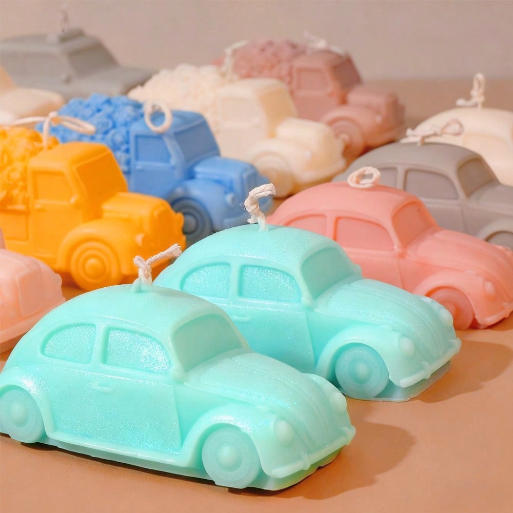 多様なスタイルの車型シリコンキャンドルモールド、バラ型ピック - Soap Making For Beginners のレビューと価格